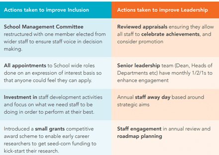 inclusion and leadership improvement action